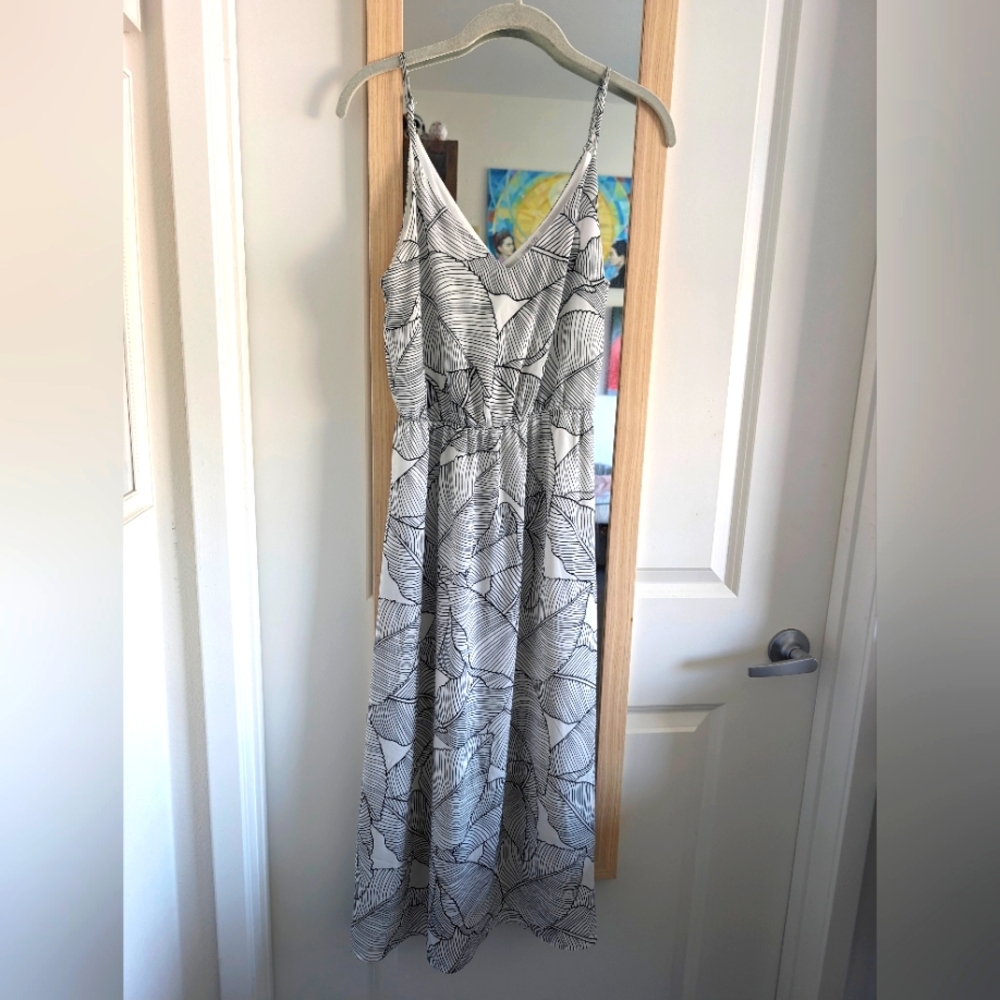 Sienna Sky Black and White Printed Midi Dress